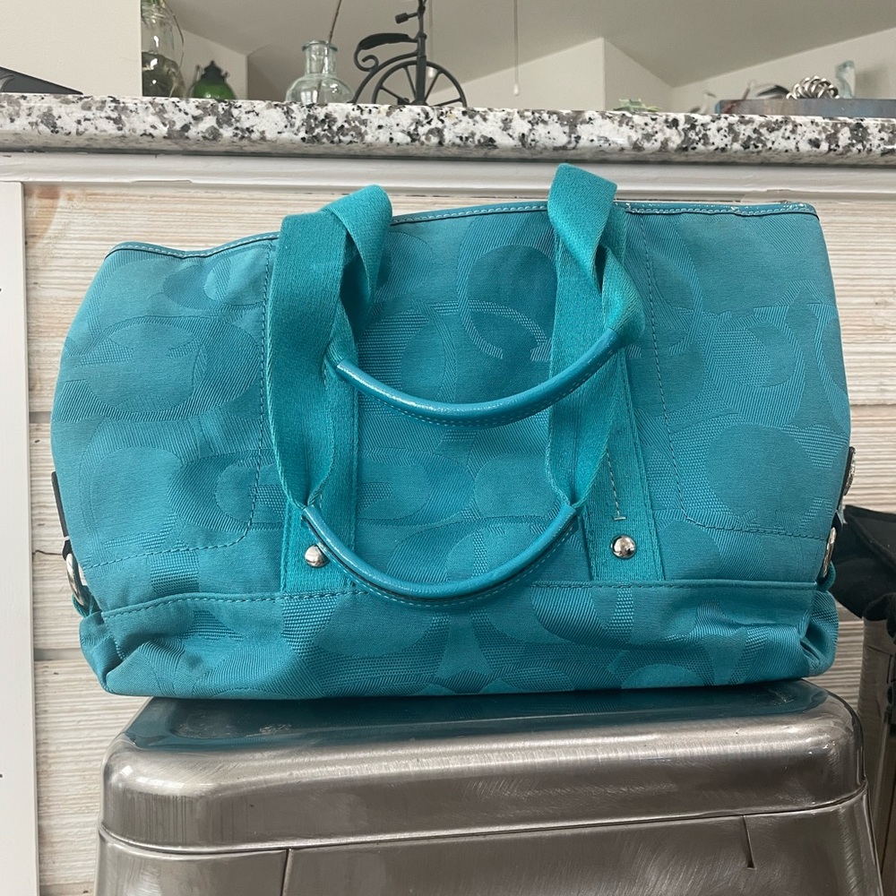 Coach tote in teal - Picture 2 of 9